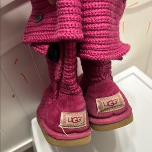 UGG Pink Knit Boots